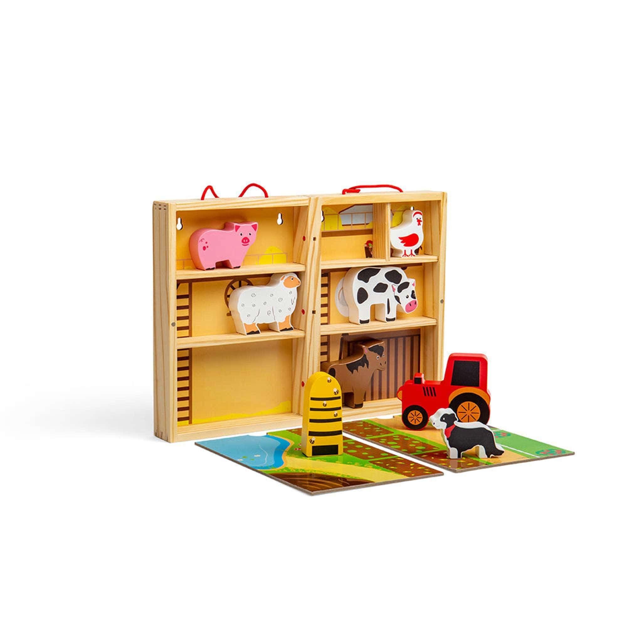 Bigjigs Toys Farm Animal Play Set Bigjigs Toys Wooden Farm Animal Playbox