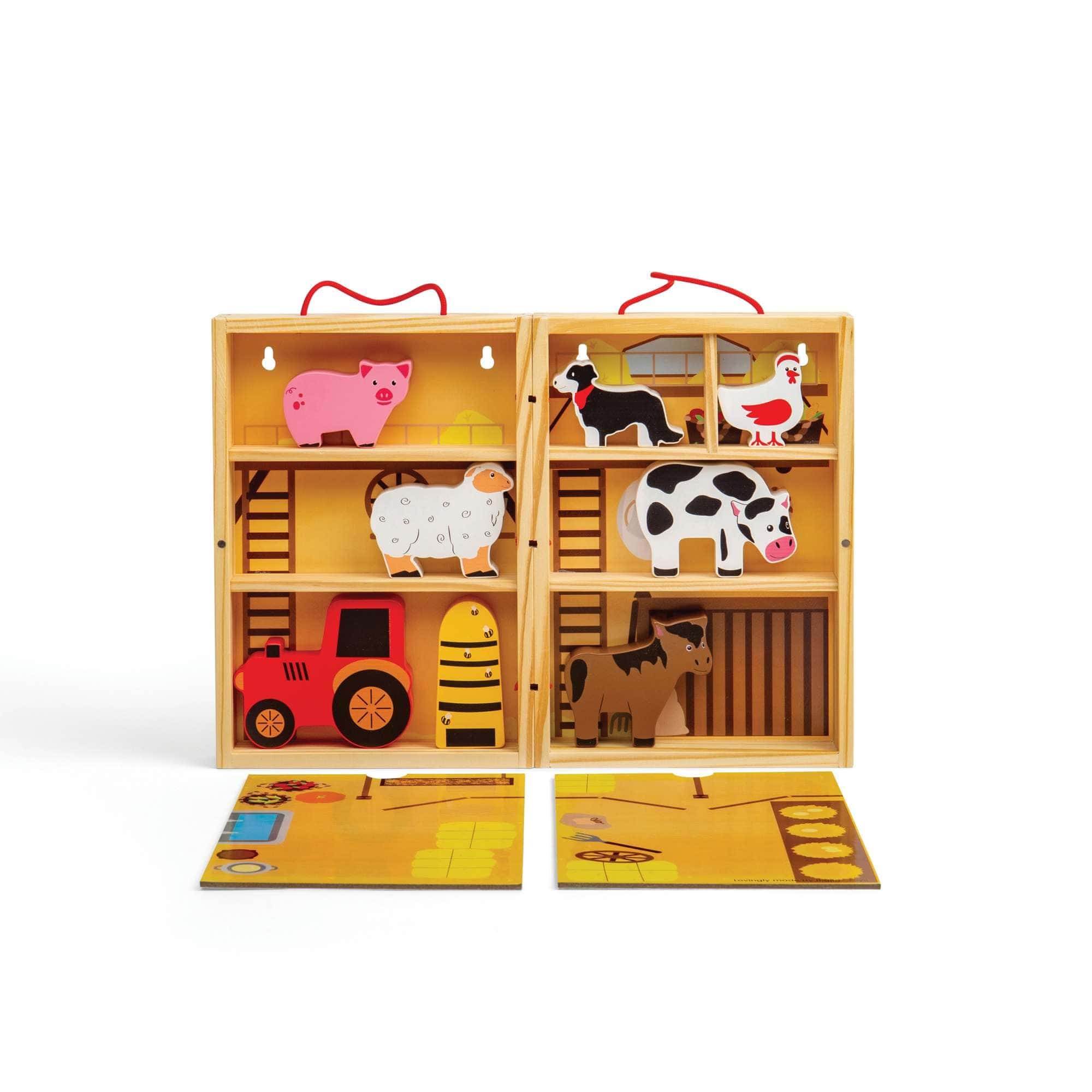 Bigjigs Toys Farm Animal Play Set Bigjigs Toys Wooden Farm Animal Playbox