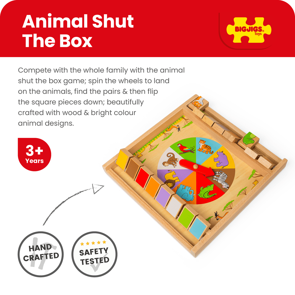 Bigjigs Toys Game Bigjigs Toys Animal Shut the Box Game