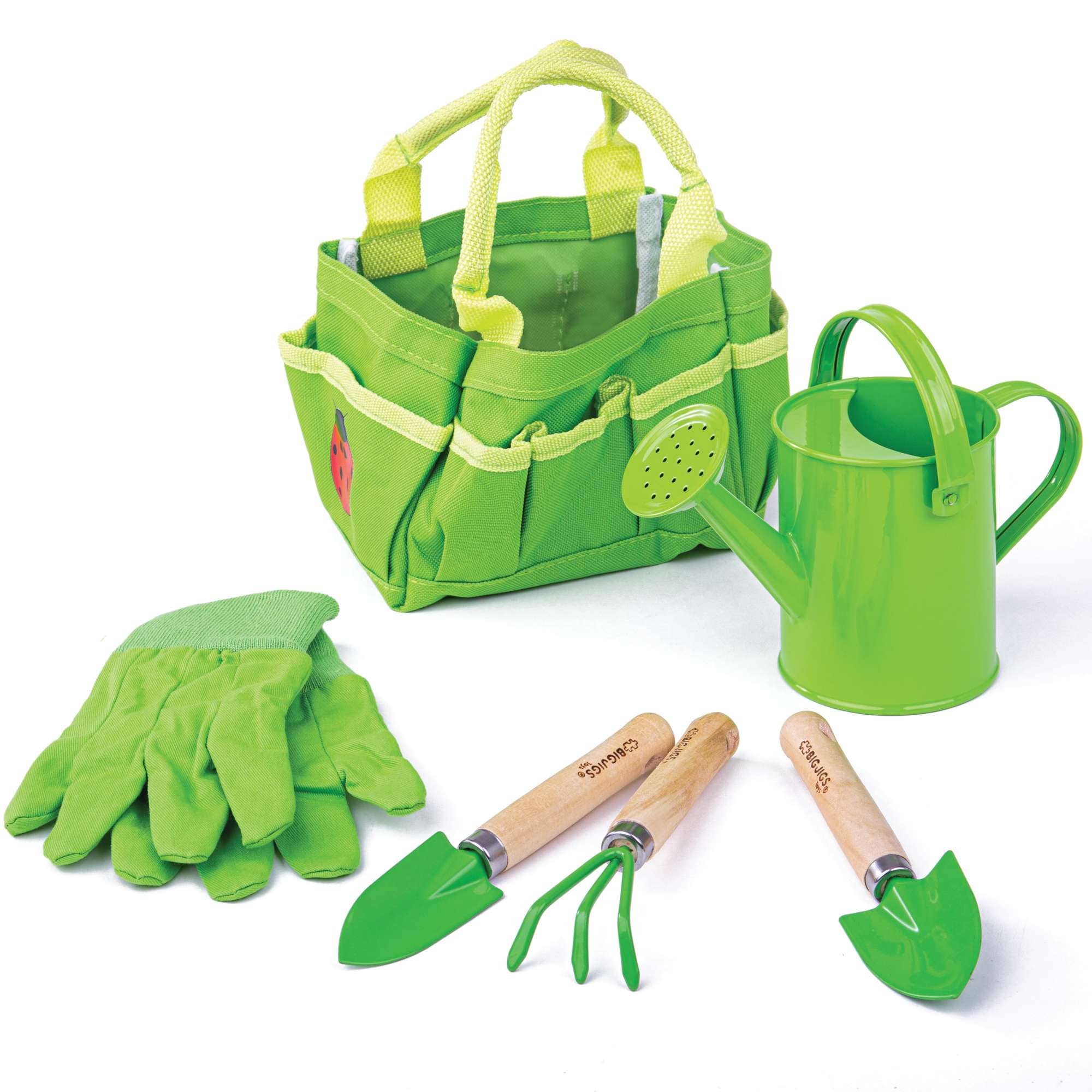 Bigjigs Toys Garden Tool Set The Bigjigs Toys Small Tote Bag with Children’s Garden Tools