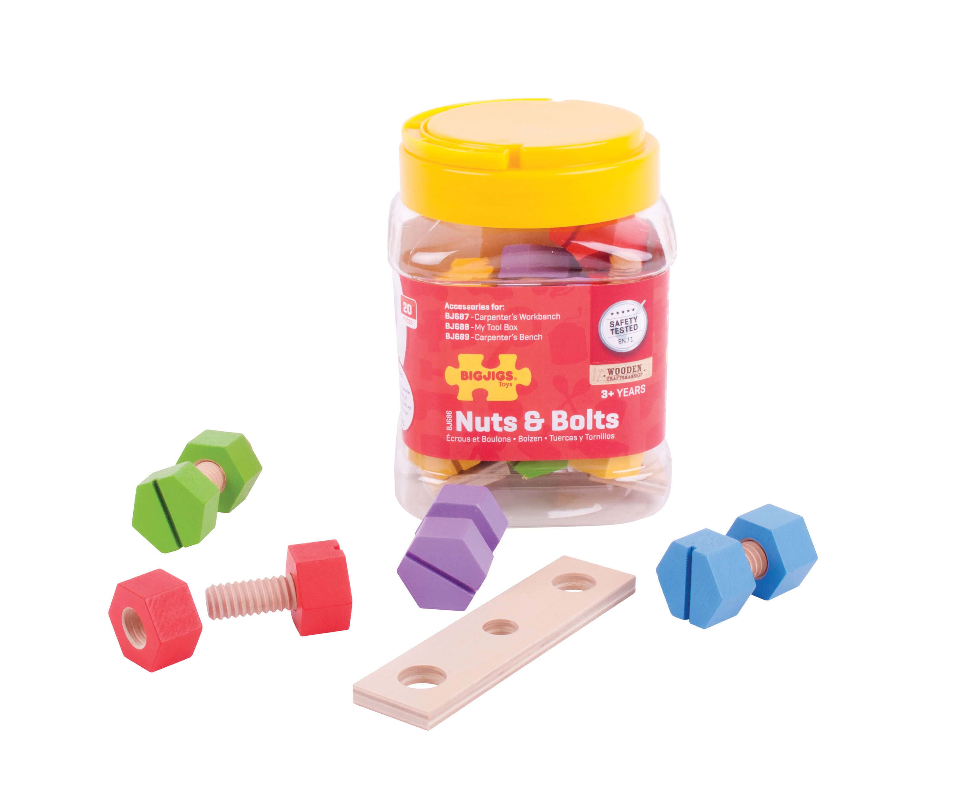 Bigjigs Toys Jar of Nuts and Bolts