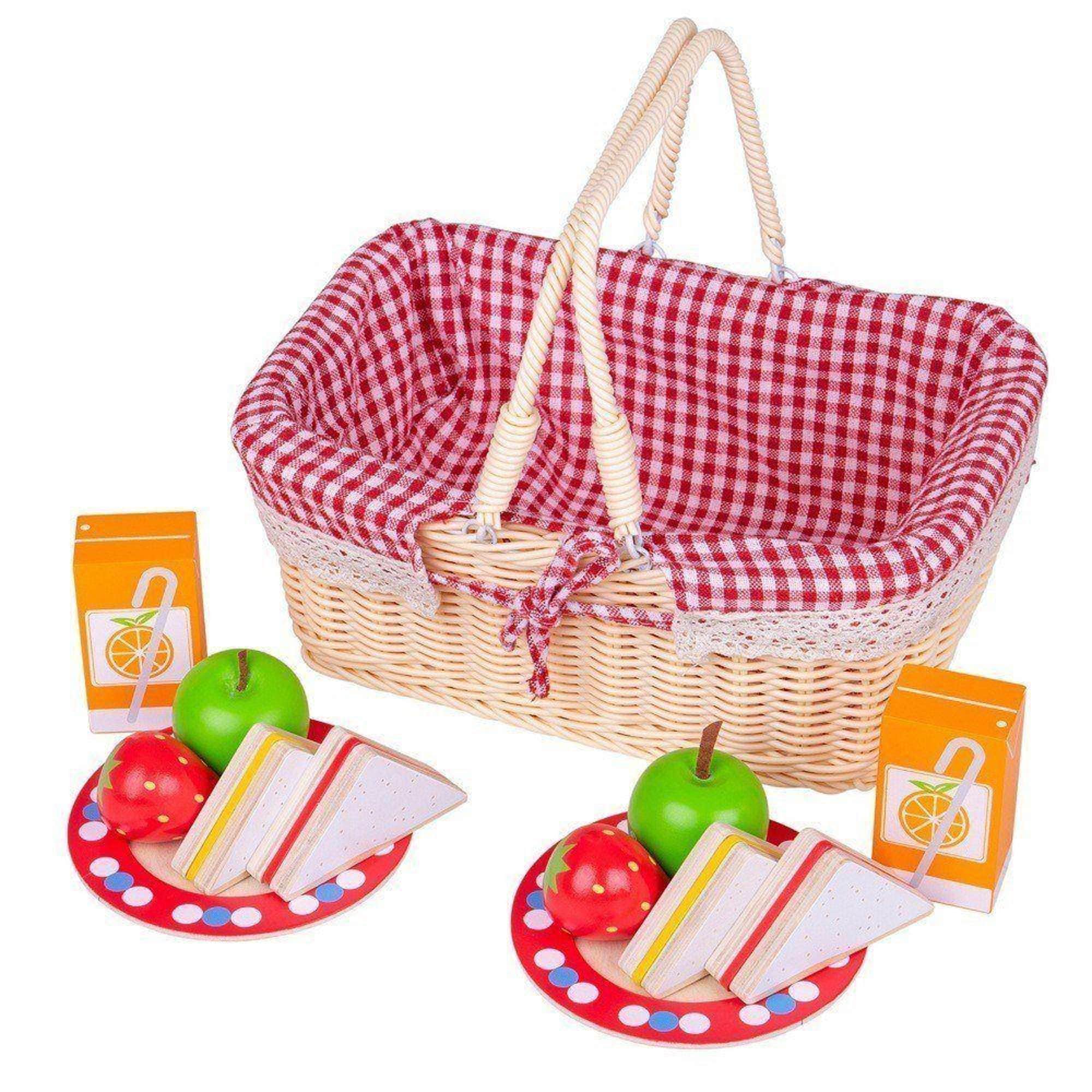 Bigjigs Toys Play Food Bigjigs Toys Picnic Basket Play Set