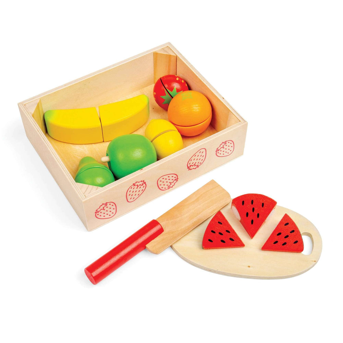 Bigjigs Toys Play Food Bigjigs Toys Wooden Cutting Fruit Crate