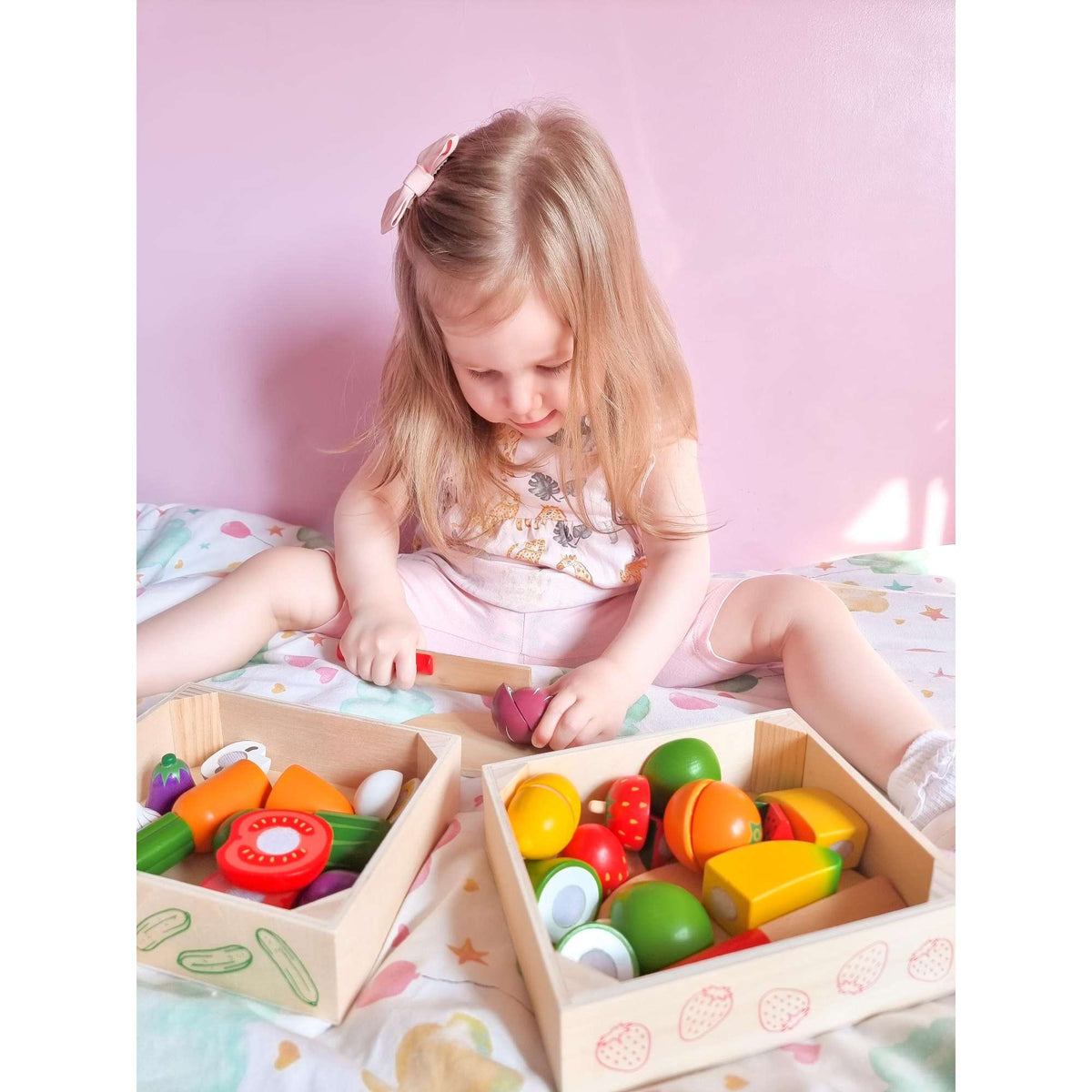 Bigjigs Toys Play Food Bigjigs Toys Wooden Cutting Fruit Crate