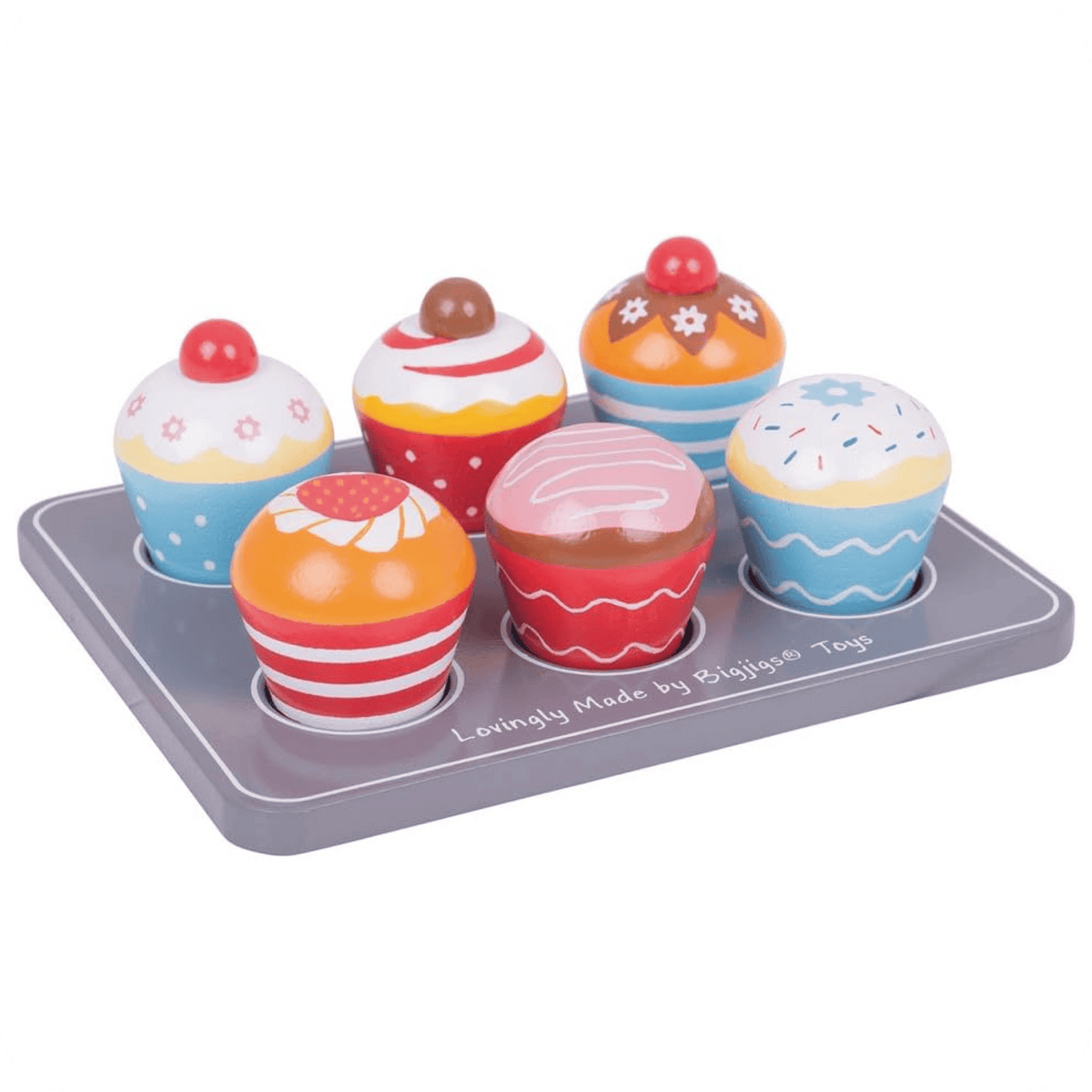 Bigjigs Toys Play Food Bigjigs Toys Wooden Muffin Tray Play Food