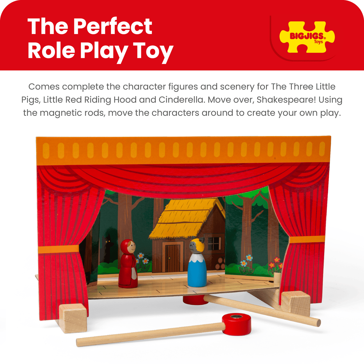 Bigjigs Toys Puppet Theatre Bigjigs Toys Wooden Magnetic Theatre
