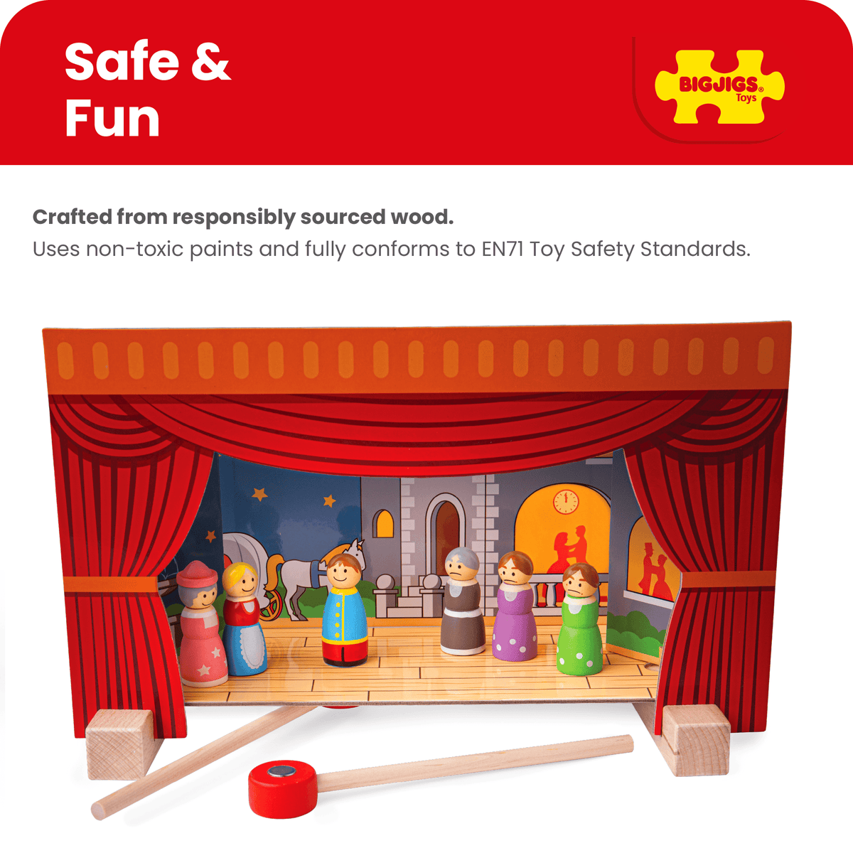 Bigjigs Toys Puppet Theatre Bigjigs Toys Wooden Magnetic Theatre