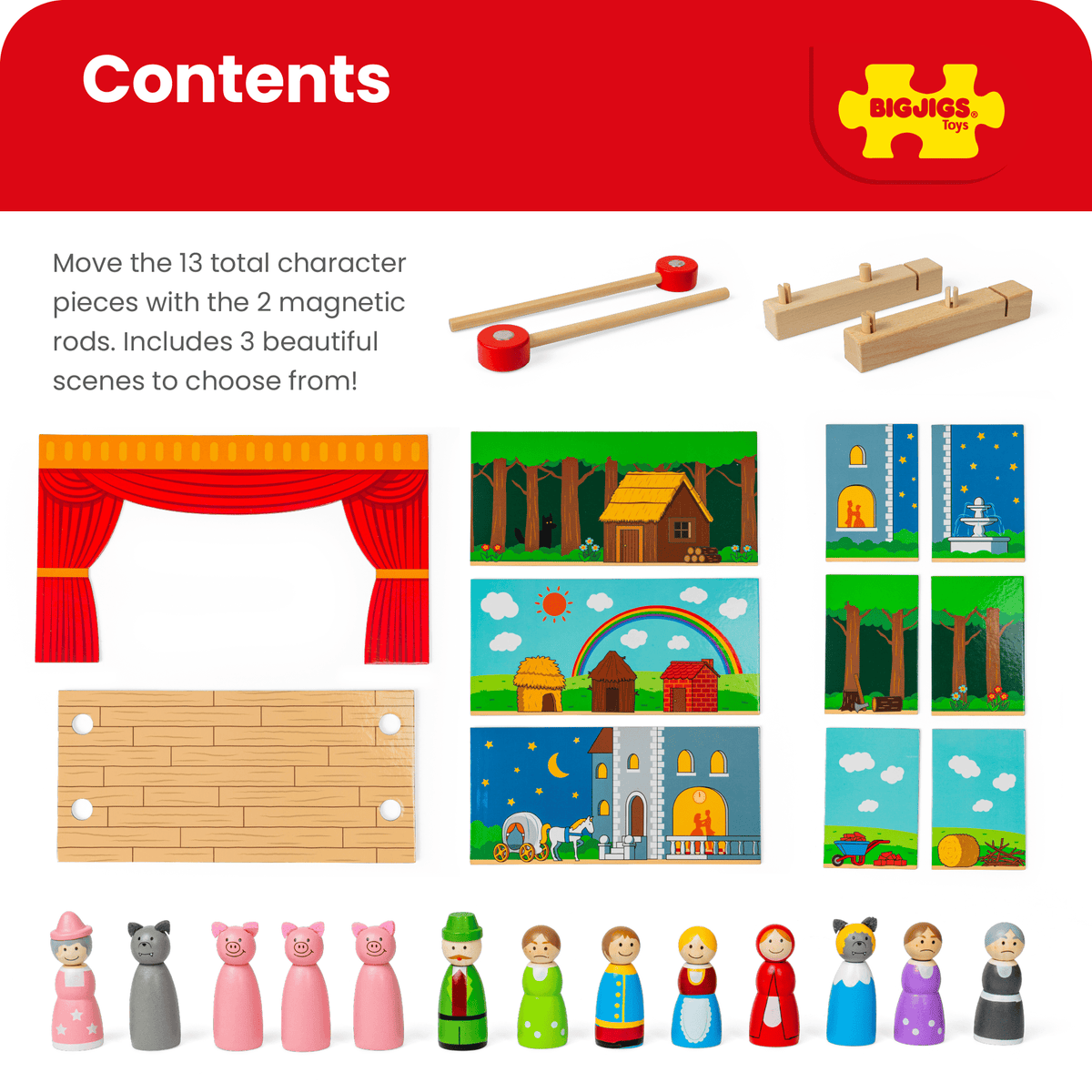 Bigjigs Toys Wooden Magnetic Theatre - image 7