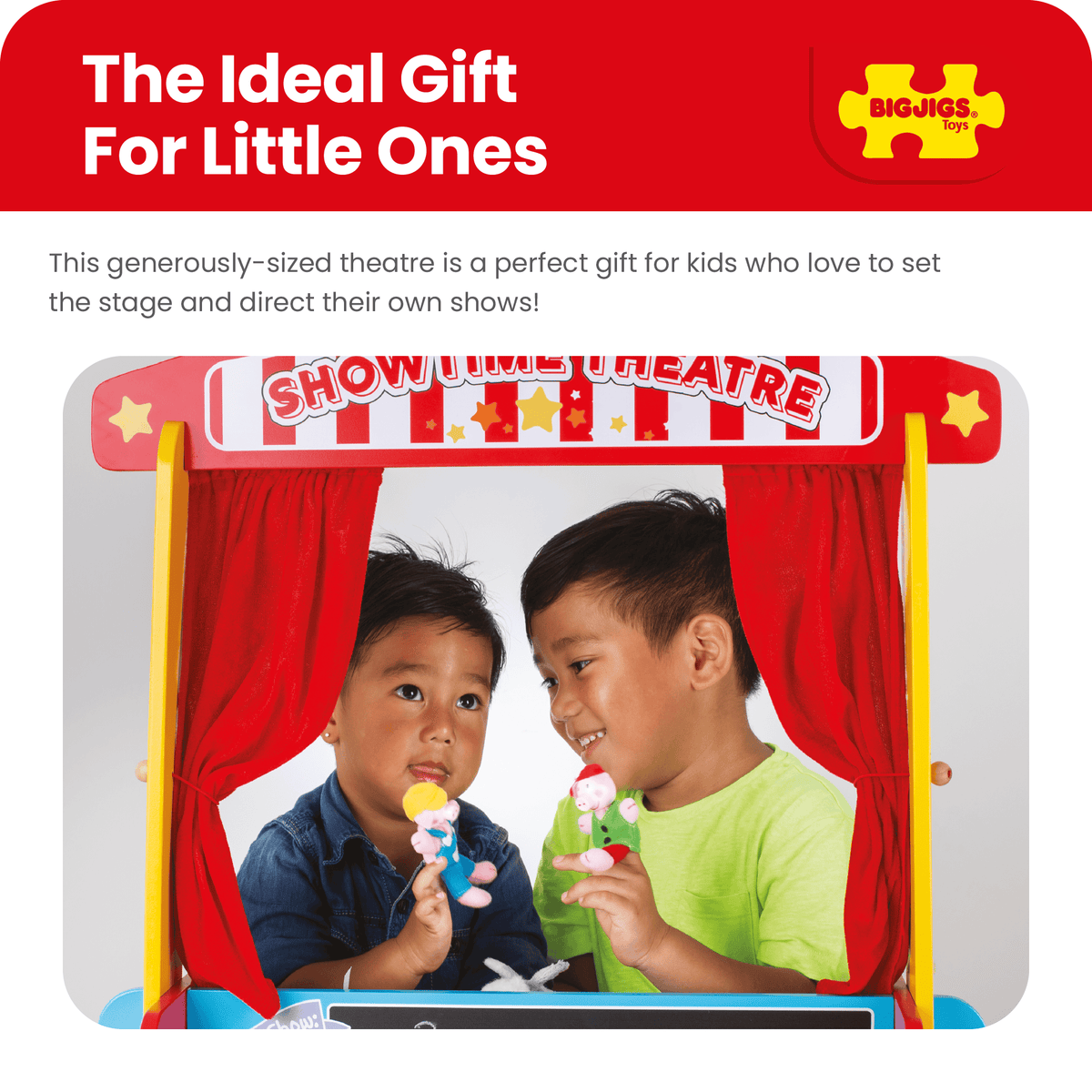 Bigjigs Toys Wooden Table Top Puppet Theatre - image 6