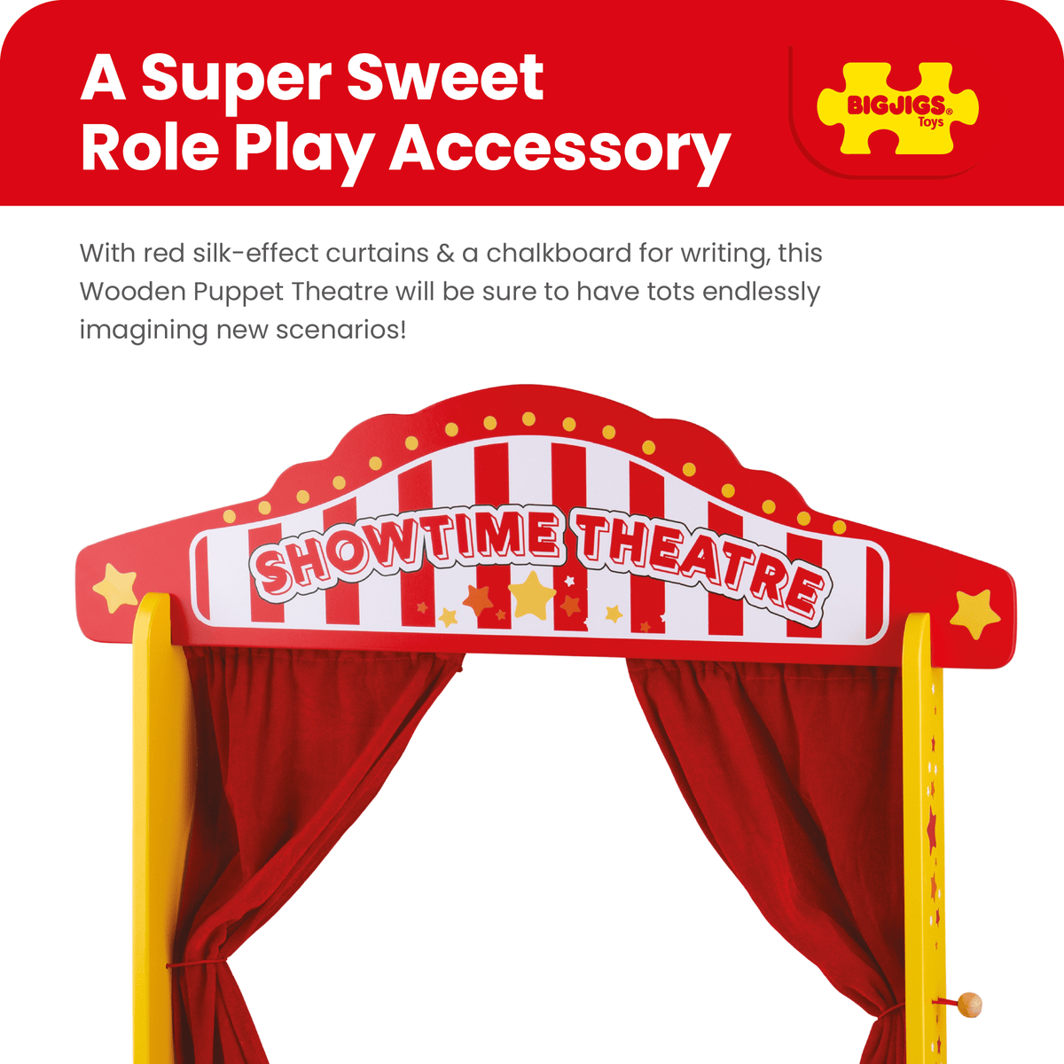 Bigjigs Toys Wooden Table Top Puppet Theatre - image 3