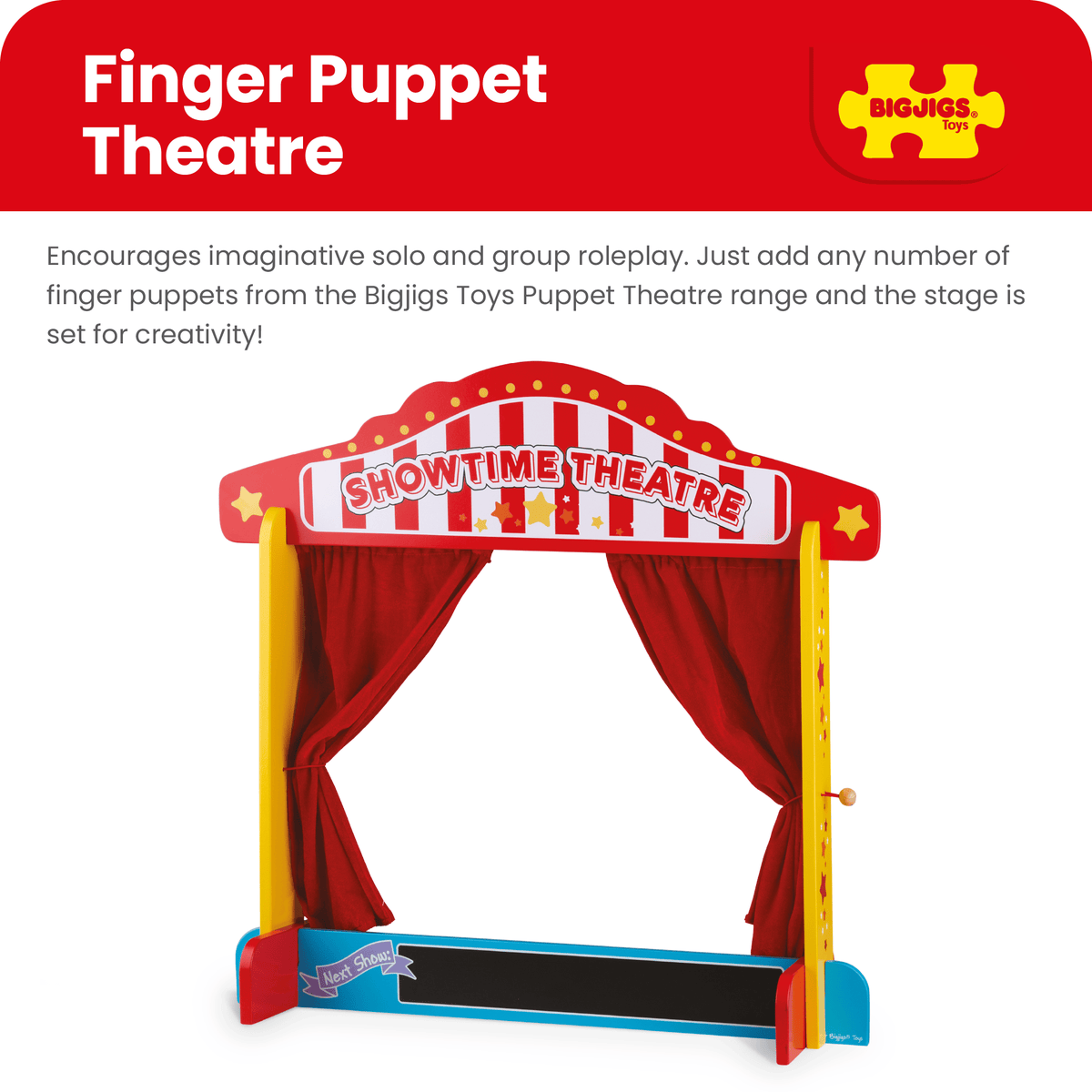 Bigjigs Toys Wooden Table Top Puppet Theatre - image 5