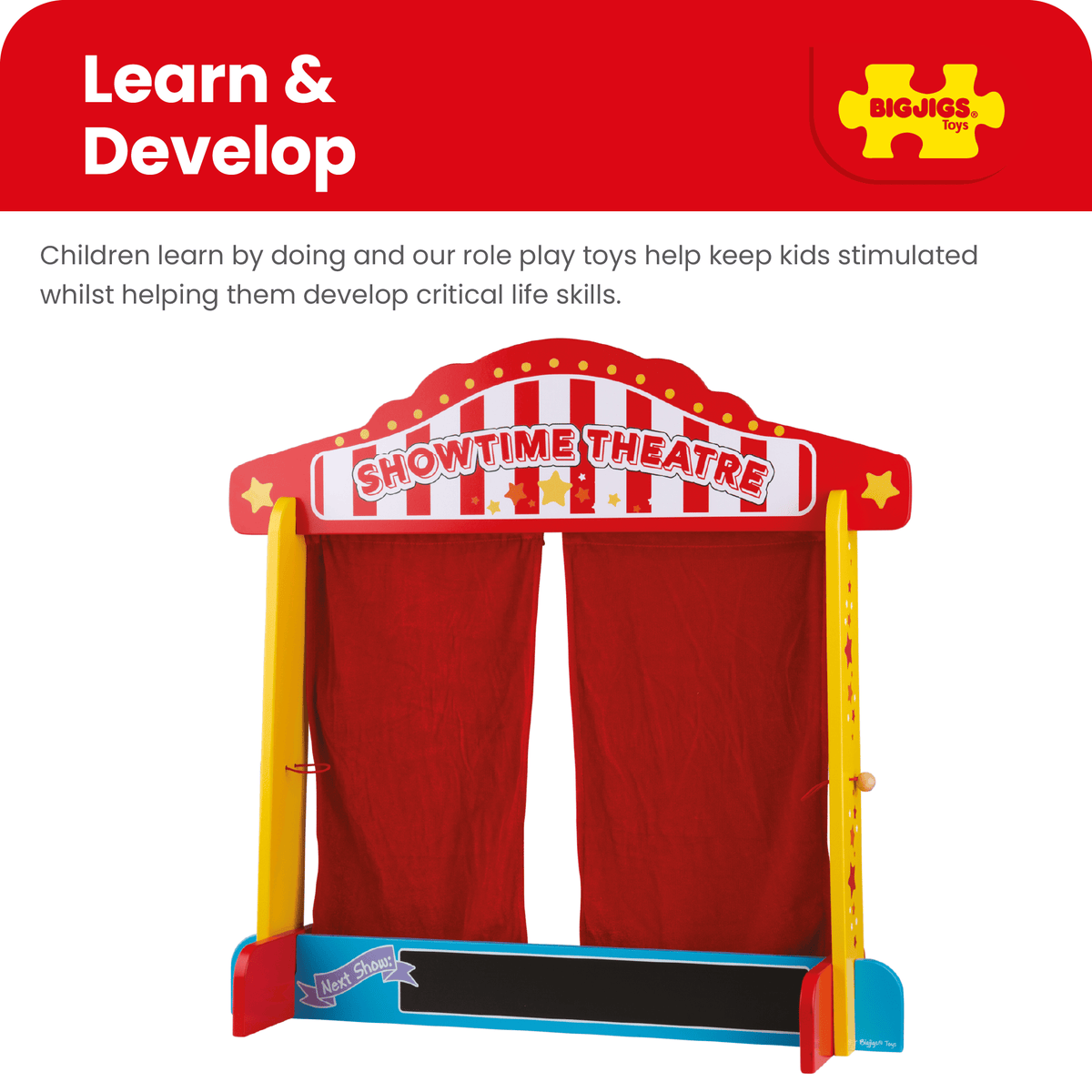 Bigjigs Toys Wooden Table Top Puppet Theatre - image 7