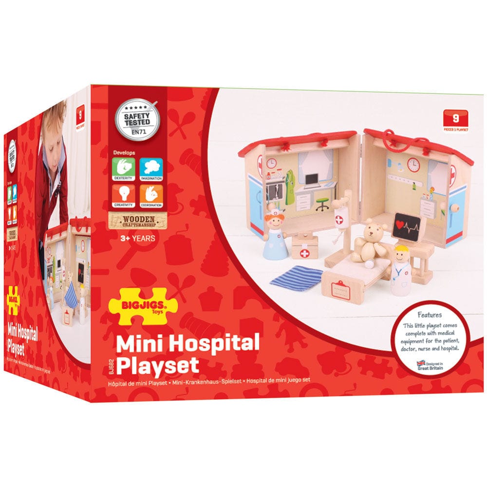 Bigjigs Toys Role Play Toys Bigjigs Toys Mini Hospital Wooden Playset