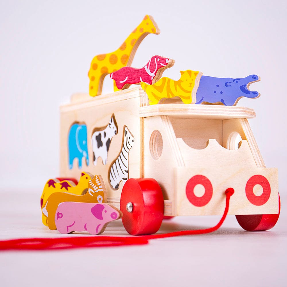 Bigjigs Toys Shape Sorter Bigjigs Toys Wooden Animal Shape Lorry