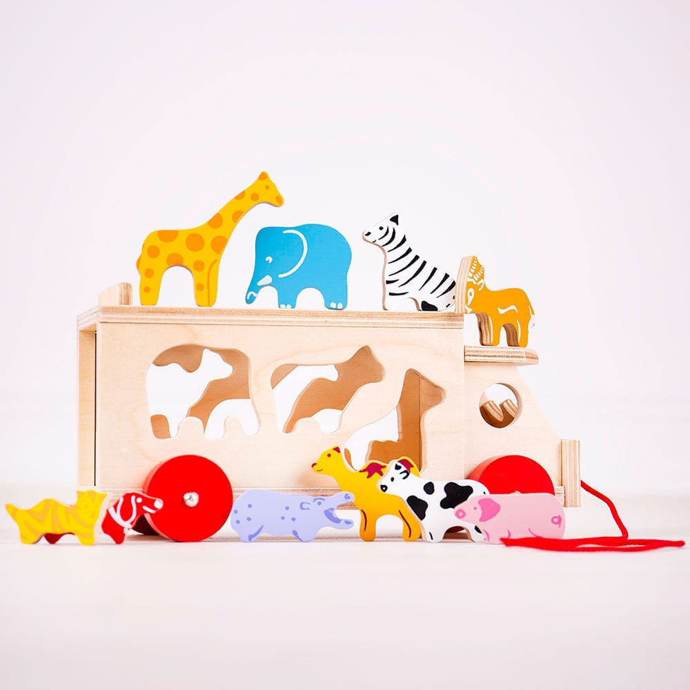 Bigjigs Toys Shape Sorter Bigjigs Toys Wooden Animal Shape Lorry