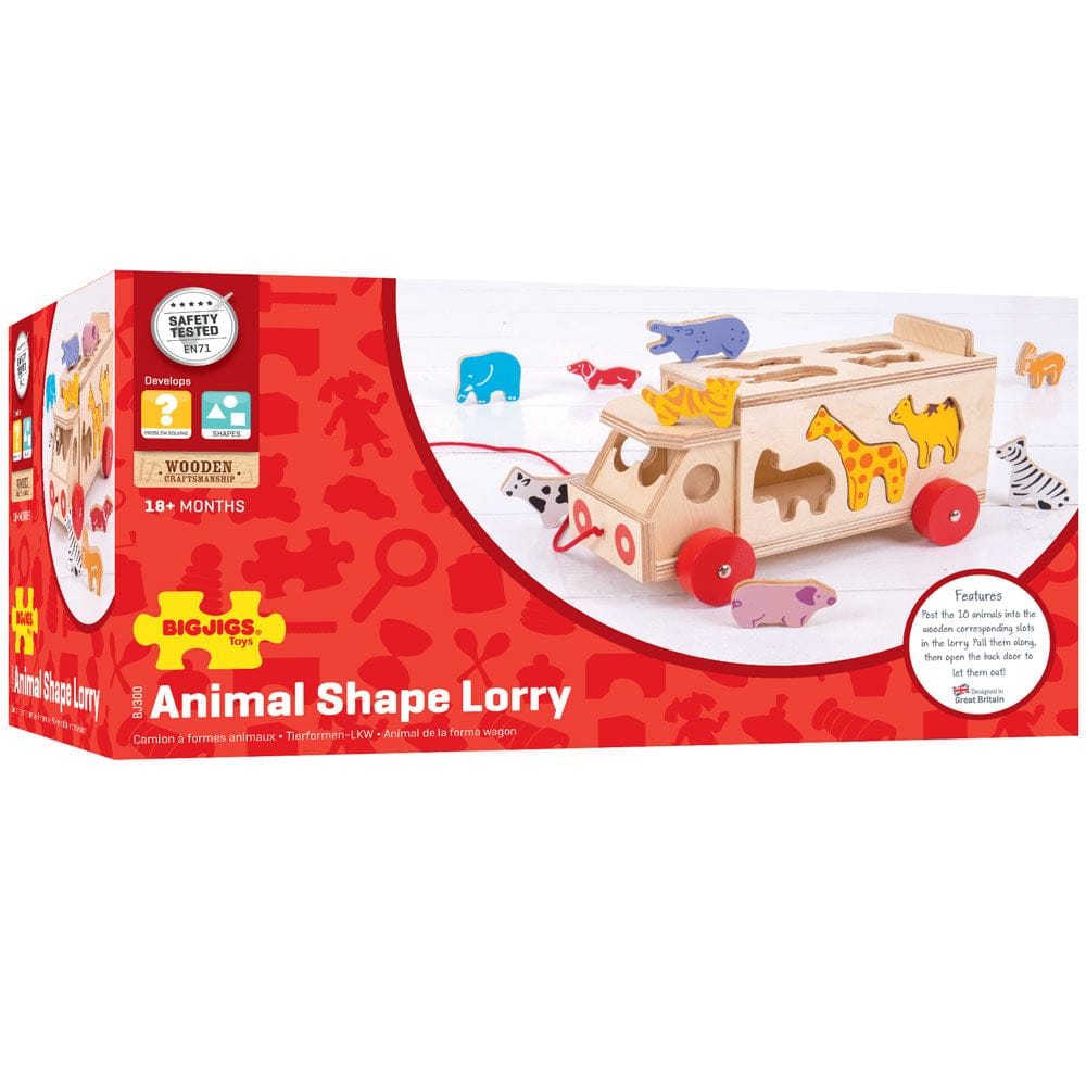 Bigjigs Toys Shape Sorter Bigjigs Toys Wooden Animal Shape Lorry