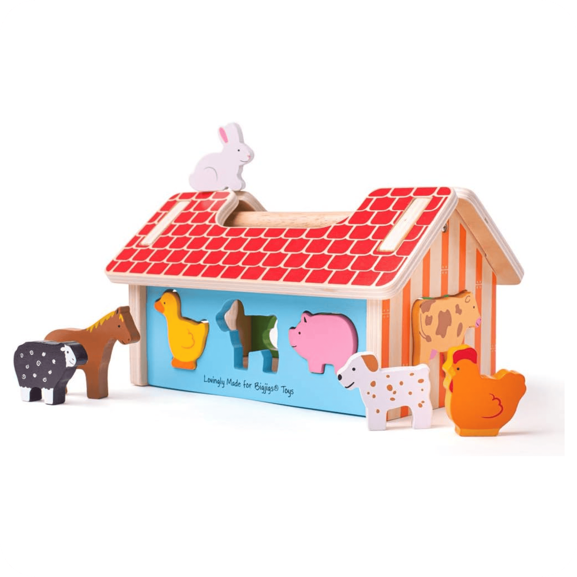 Bigjigs Toys Shape Sorter Bigjigs Toys Wooden Farmhouse Shape Sorter Toy