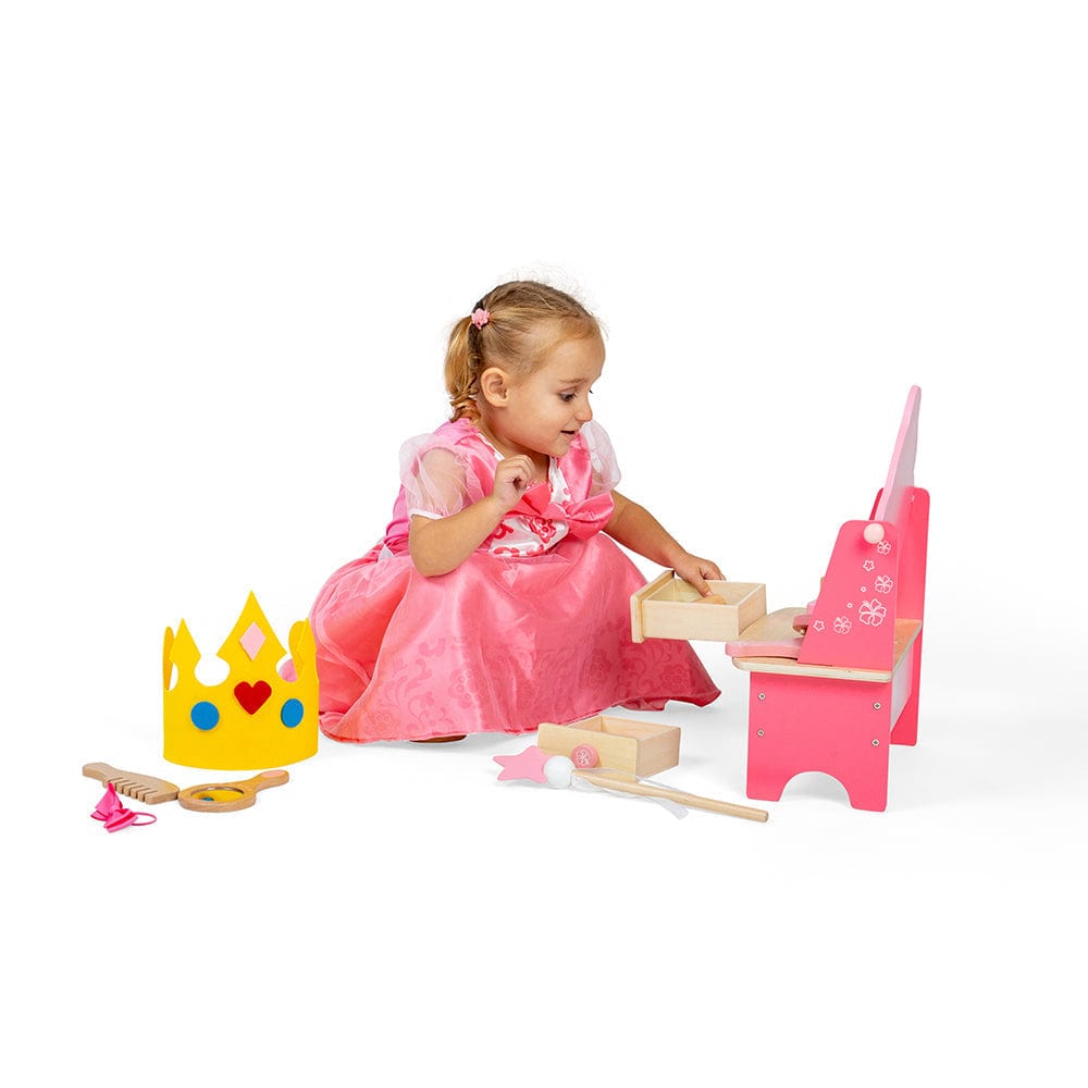 Bigjigs Toys Vanity Make Up Set Bigjigs Toys Wooden Vanity Table & Make Up Role Play Set