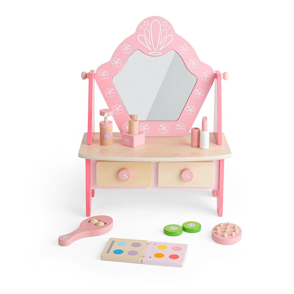 Bigjigs Toys Vanity Make Up Set Bigjigs Toys Wooden Vanity Table & Make Up Role Play Set