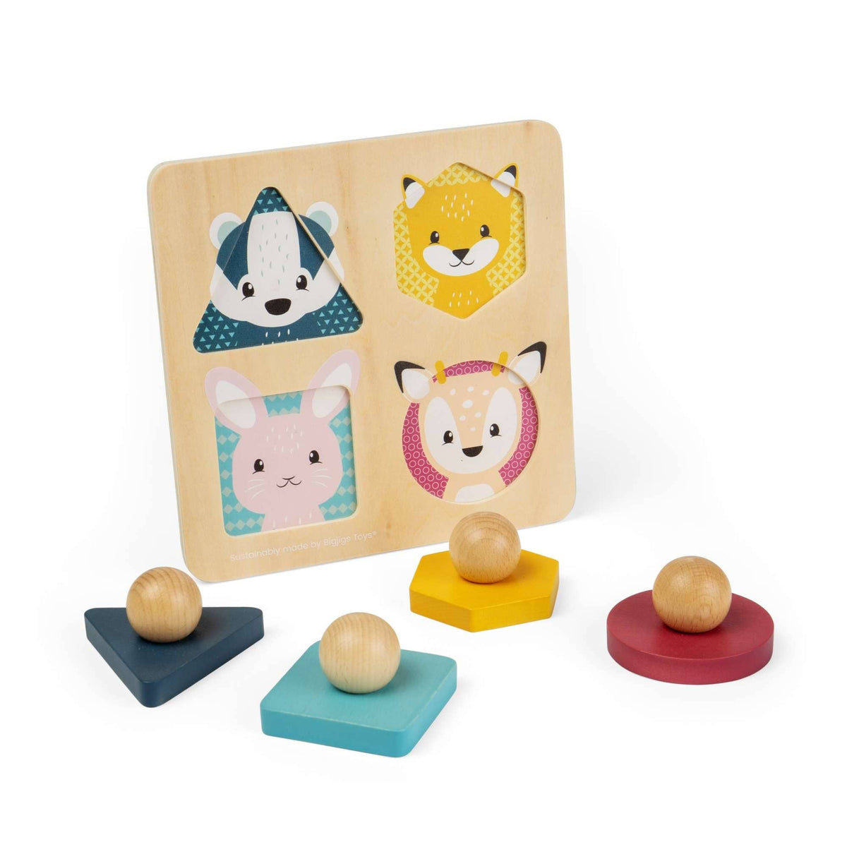 BigjigsToys_INT Woodland Animal Shape Matching Puzzle - FSC® Certified