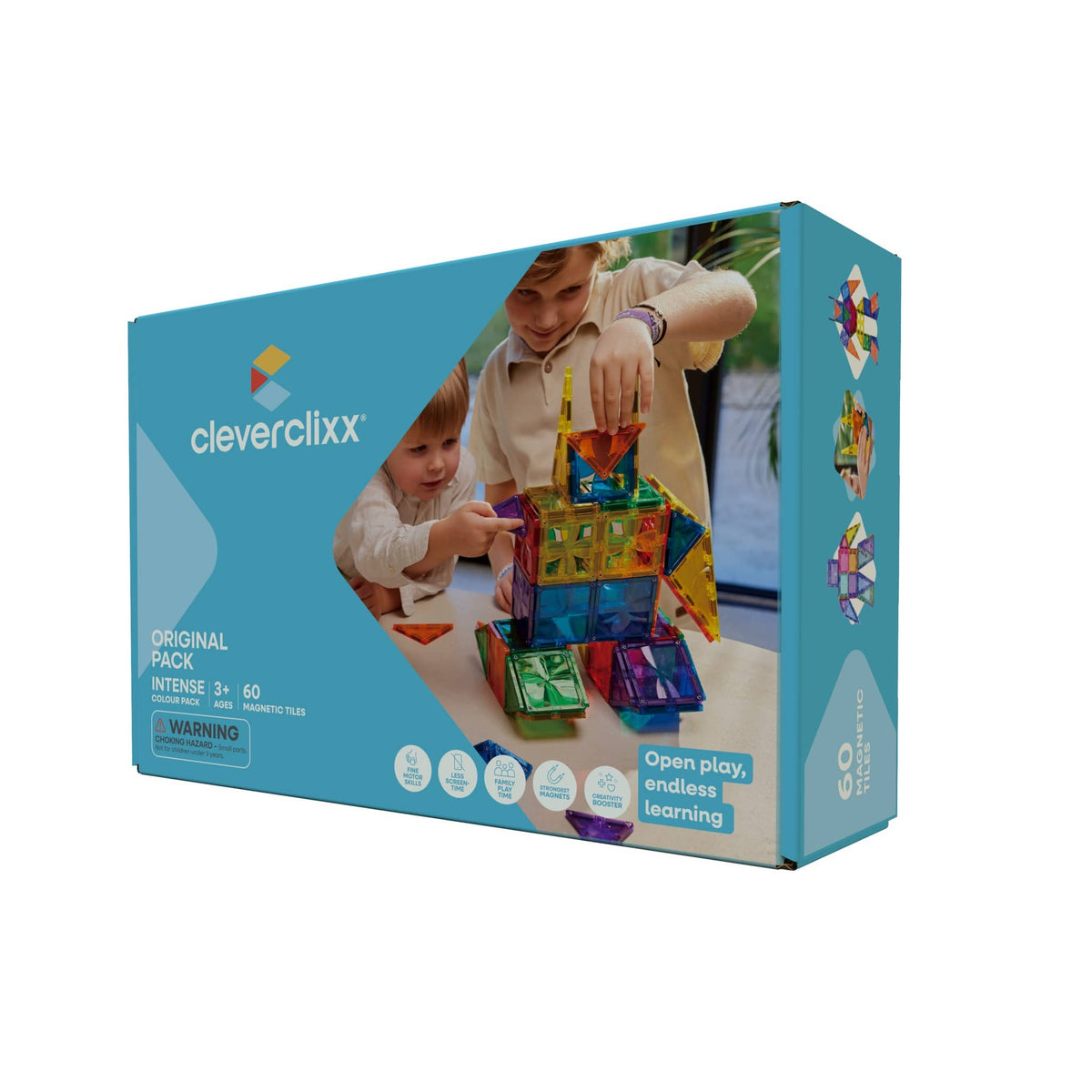 Cleverclixx Magnetic Tiles Cleverclixx Original Pack Intense - 60 Pieces