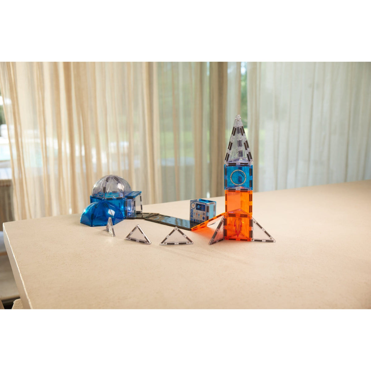 Cleverclixx Magnetic Tiles Cleverclixx Space Mission Pack - 47 Pieces