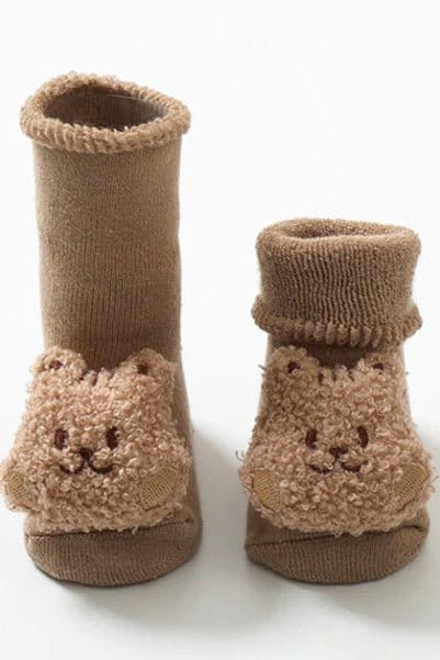 Cozy Crew Club Slippers Boucle Teddy Slipper Socks For Little Feet