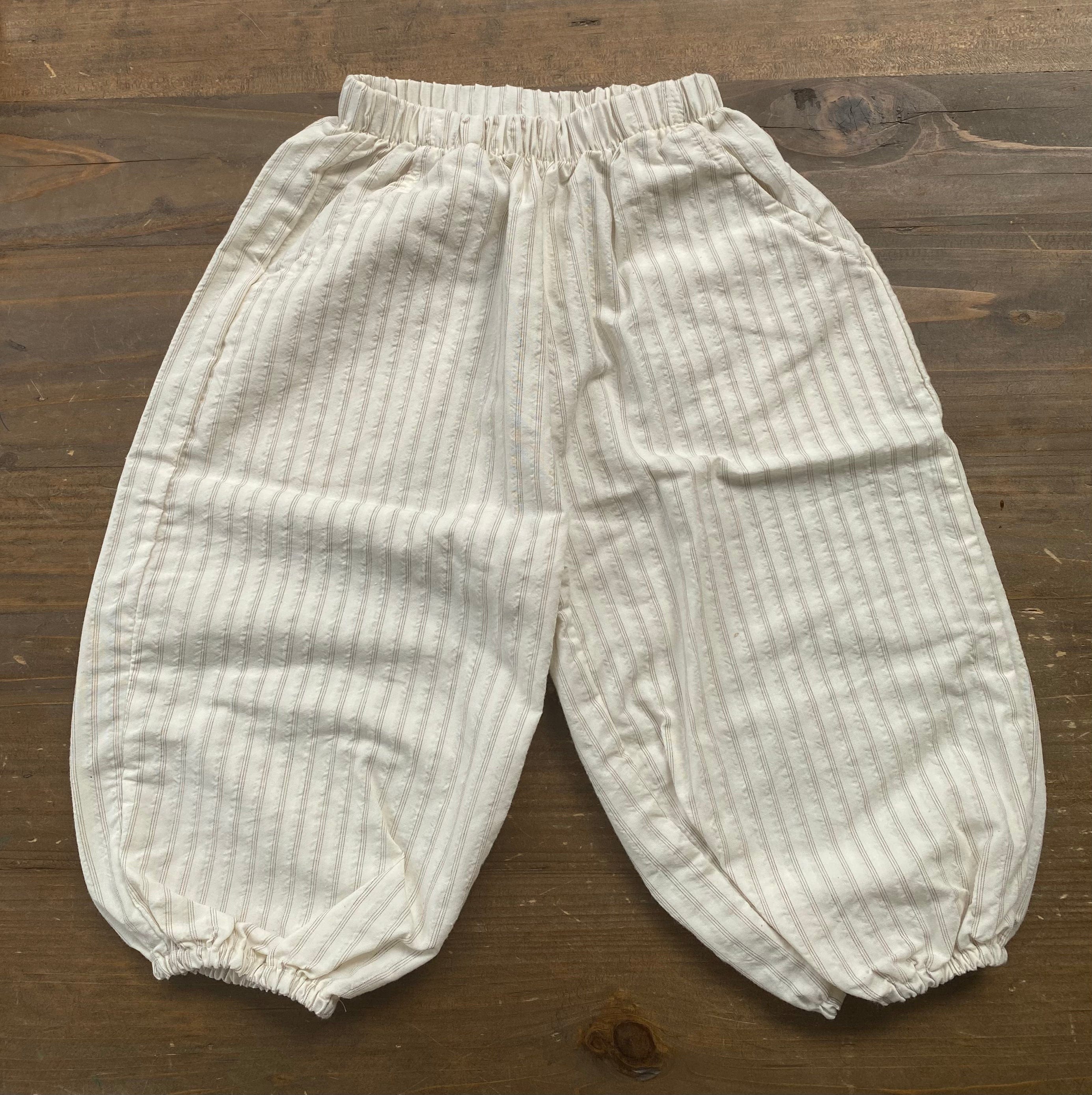 Digreen Trousers Unisex Pin Stripe Summer Trousers (Beige Stripe)