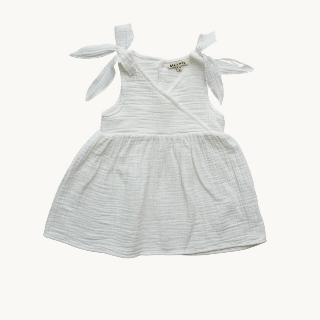 Eli + Nev Dress Shoulder Tie Girls Dress (White)
