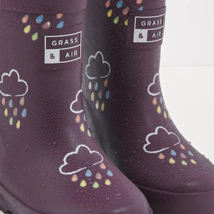 Grass & Air Wellie Boots Grass & Air Kids Colour Changing Wellies (Amethyst Purple)