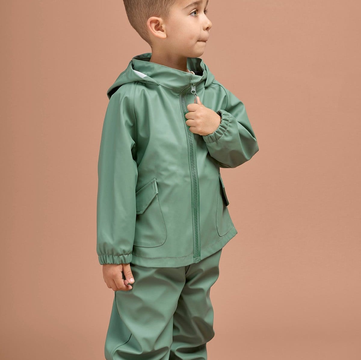 Grass & Air Puddlesuit Grass & Air Kids Waterproof Rain Jacket (Khaki)