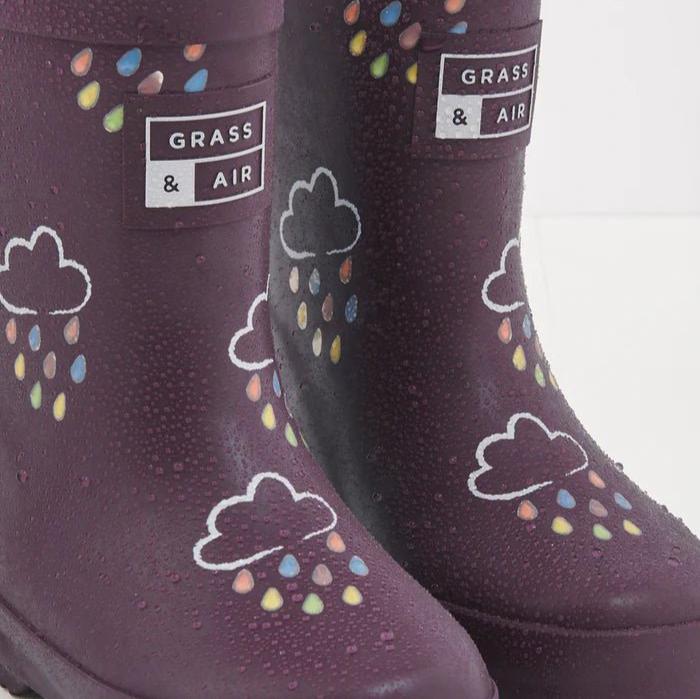 Grass & Air Wellie Boots Grass & Air Kids Colour Changing Wellies (Amethyst Purple)