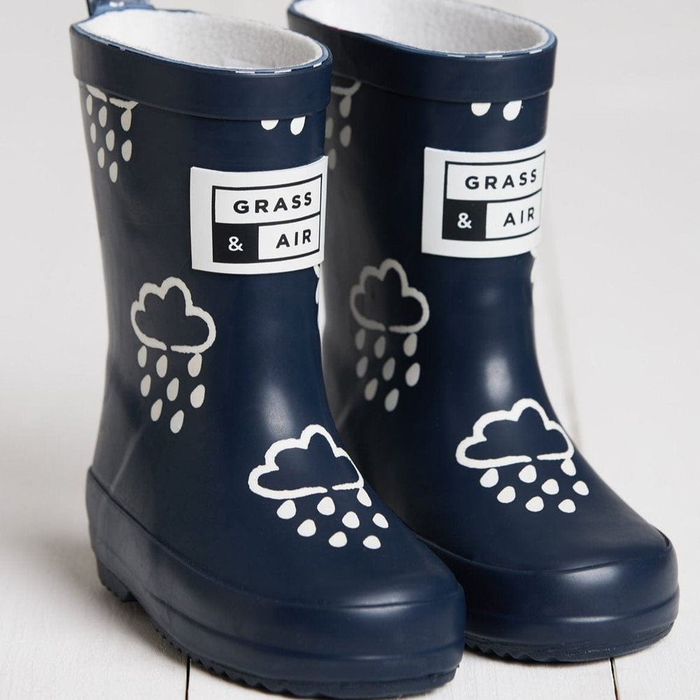 Grass & Air Wellie Boots Grass & Air Kids Colour Changing Wellies (Navy)