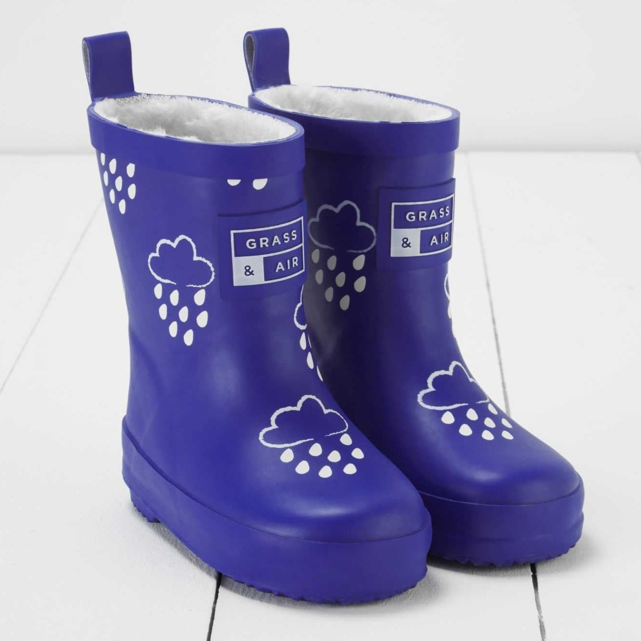 Grass & Air Wellie Boots Kids Colour Changing Wellies (Inky Blue)