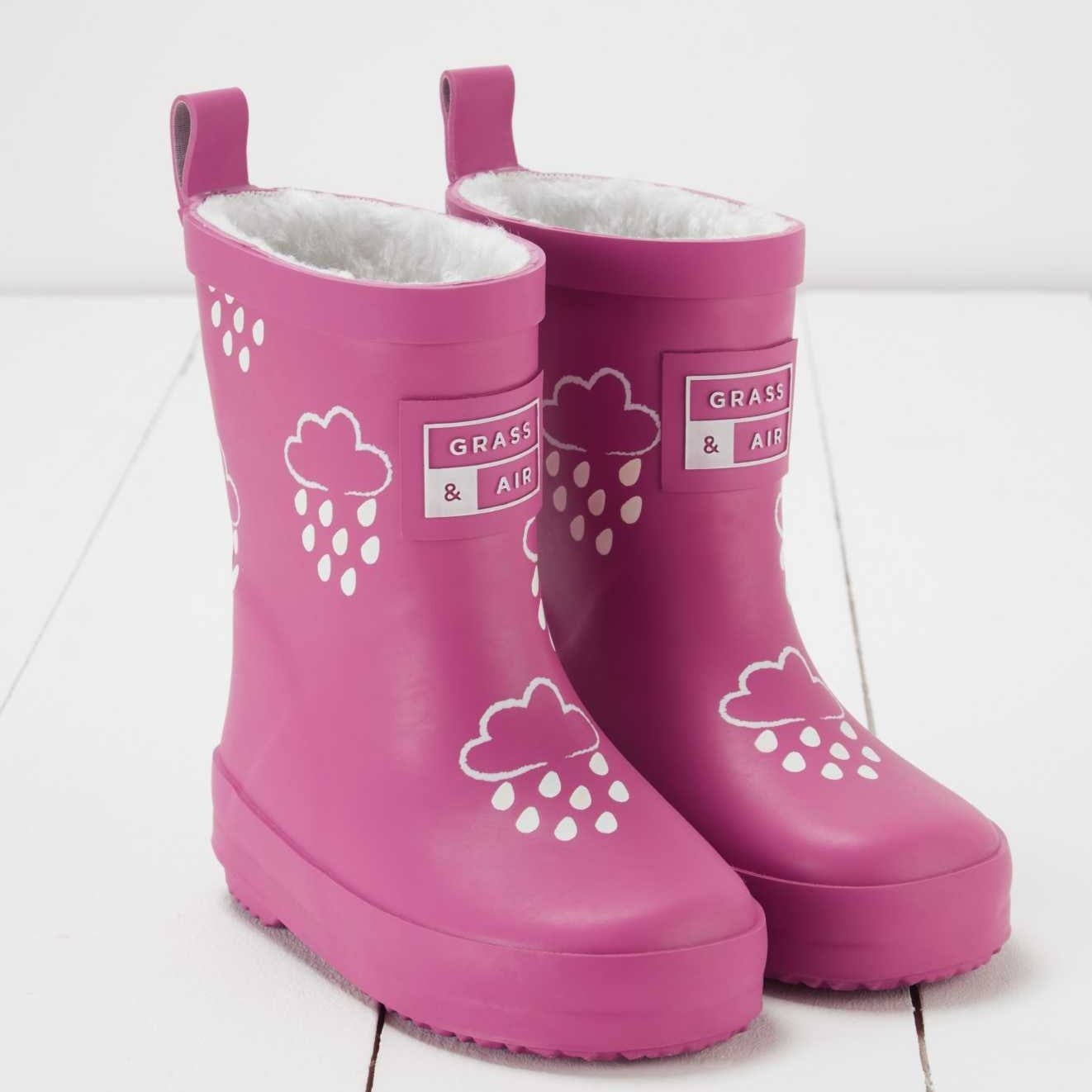 Grass & Air Wellie Boots Kids Colour Changing Wellies (Orchid Pink)