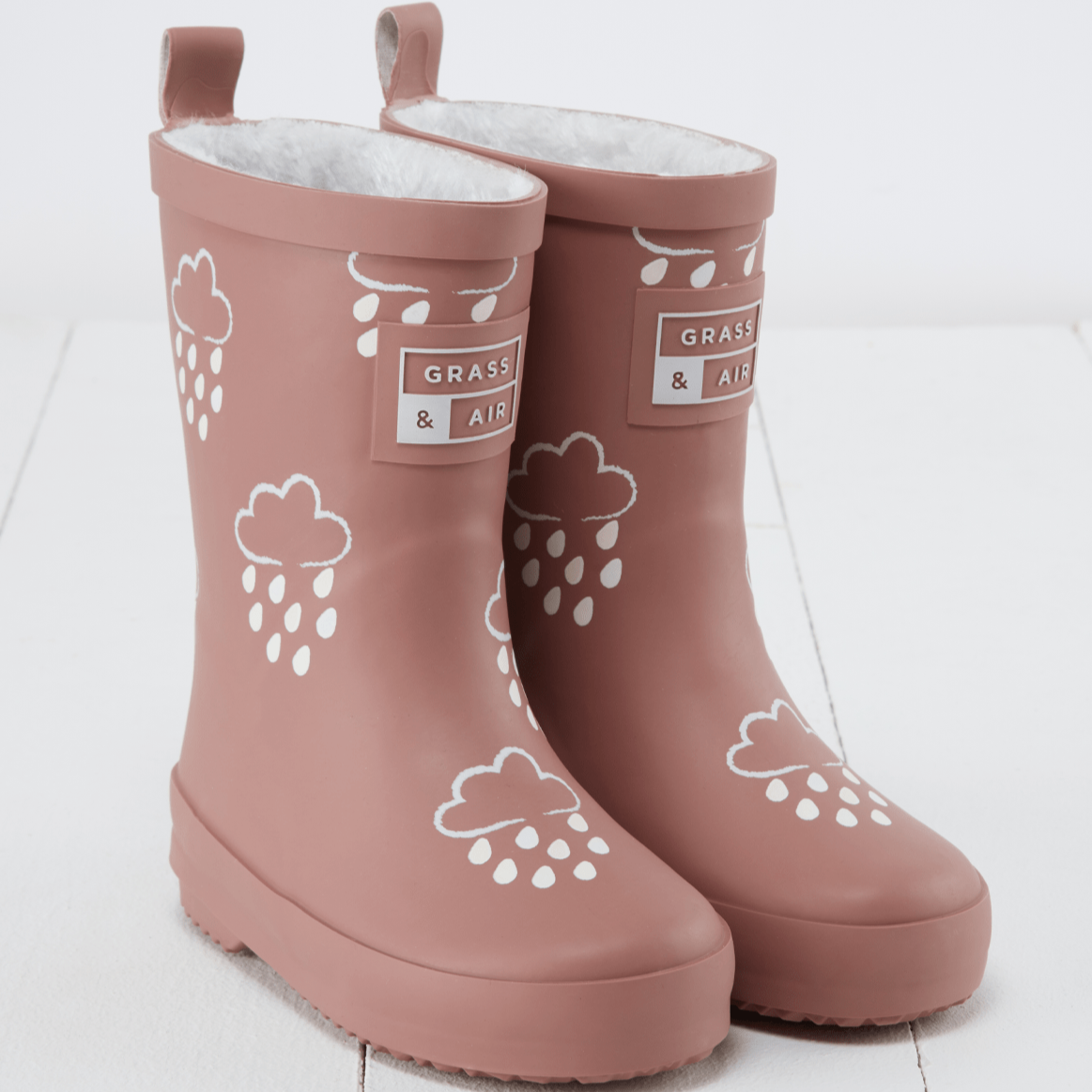 Grass & Air Wellie Boots Kids Colour Changing Wellies (Rose)