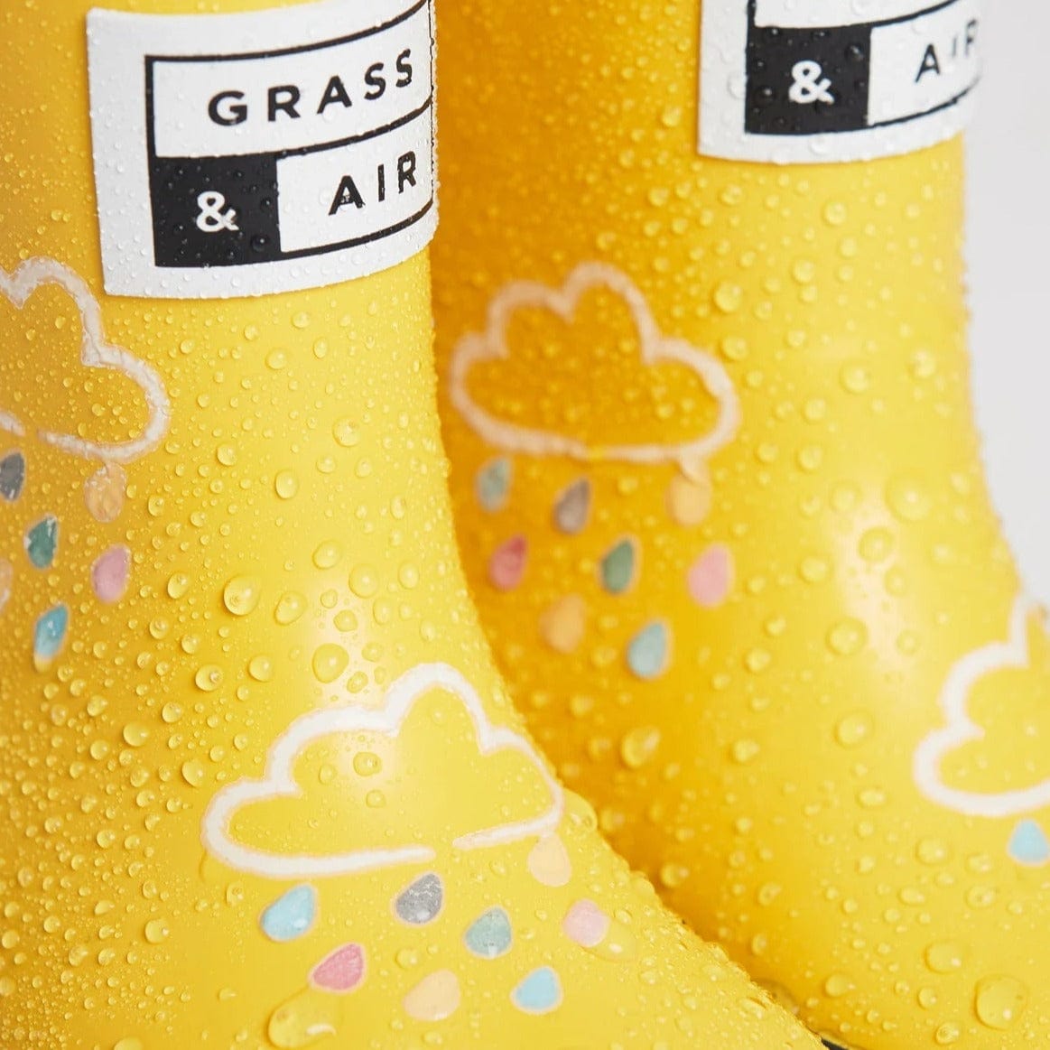 Grass & Air Wellie Boots Kids Yellow Colour Changing Wellies