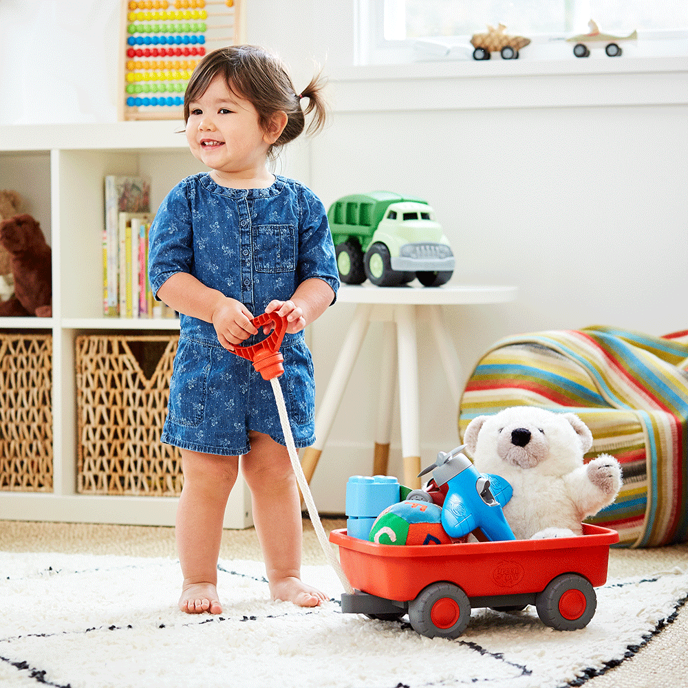 Green Toys Orange Pull Along Wagon