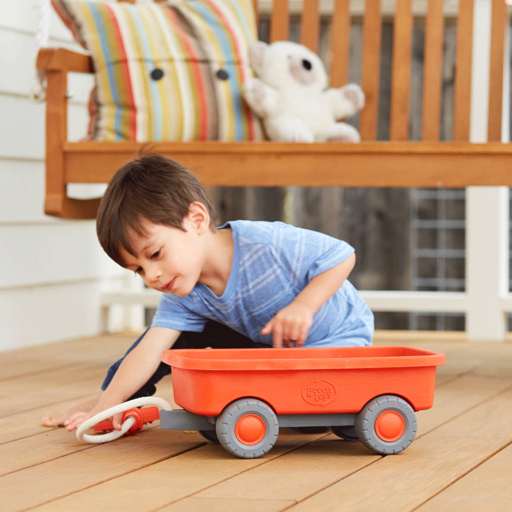 Green Toys Orange Pull Along Wagon