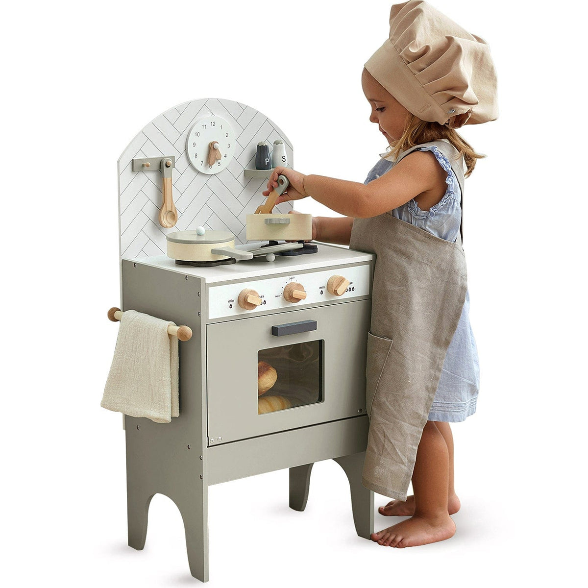 Hooga Playroom Play Kitchen Hooga Playroom Wooden Play Kitchen - Grey