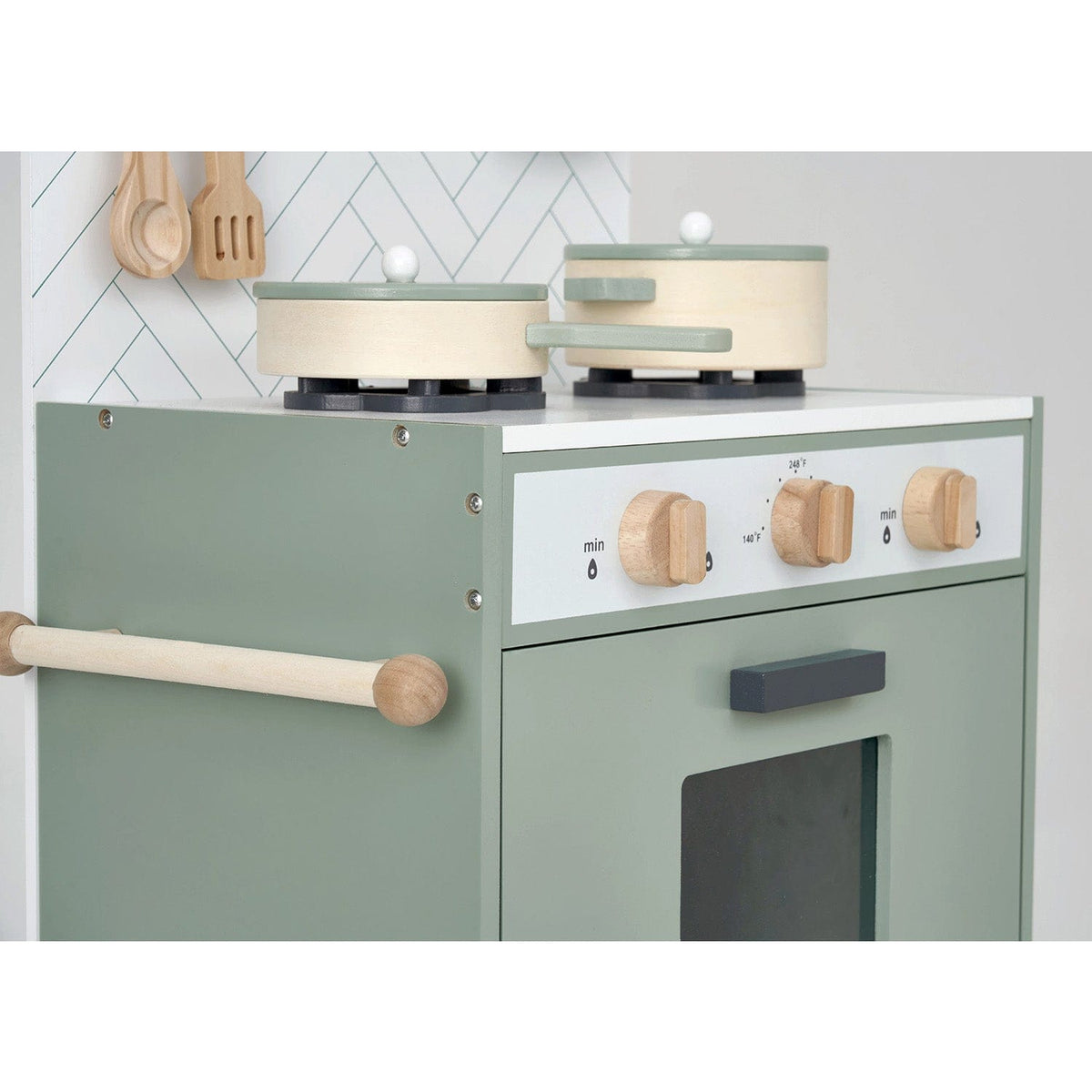Hooga Playroom Play Kitchen Hooga Playroom Wooden Play Kitchen - Mint