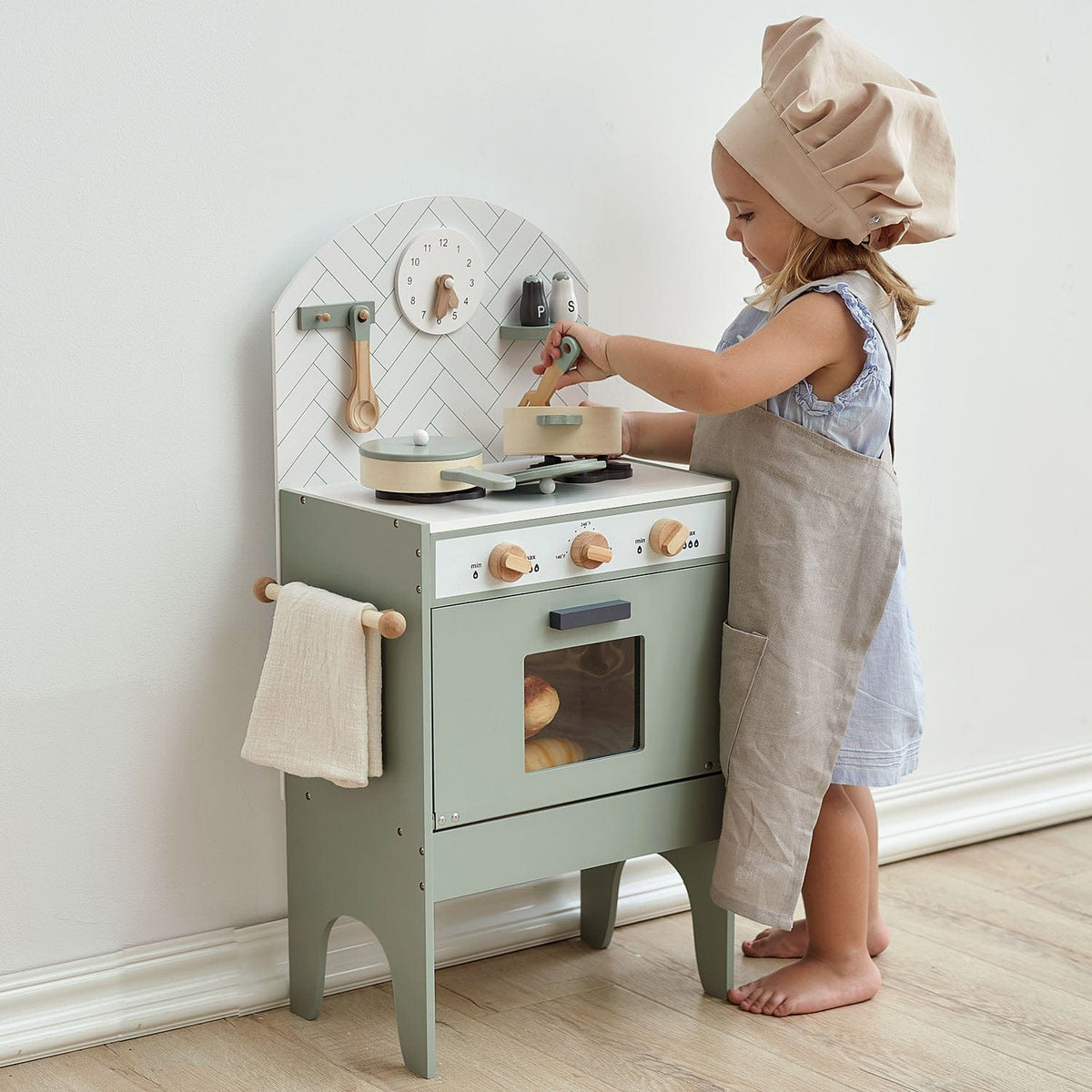 Hooga Playroom Play Kitchen Hooga Playroom Wooden Play Kitchen - Mint