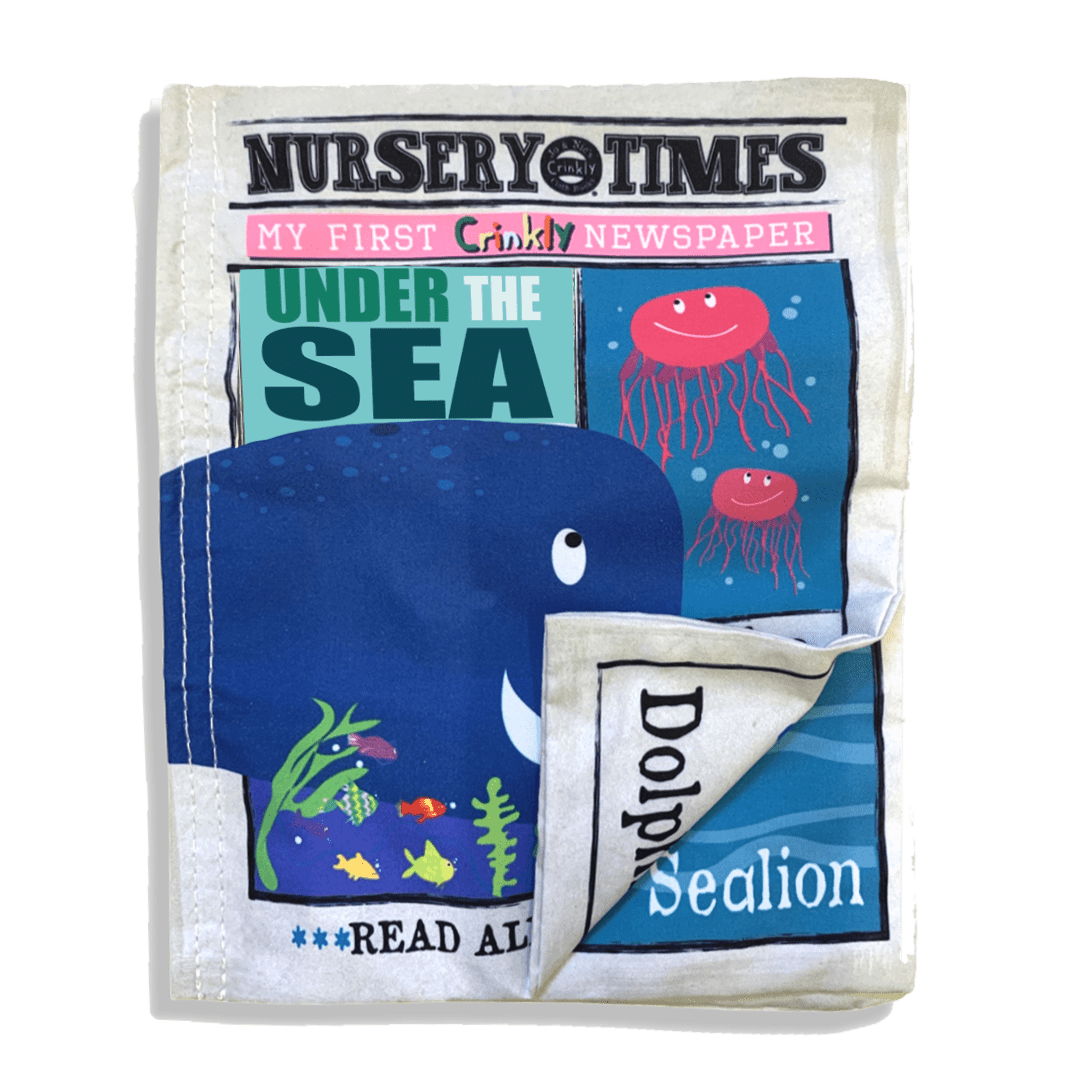 Jo & Nic's Crinkle Cloth Books Sensory Toy Nursery Times Under The Sea Crinkle Cloth Book