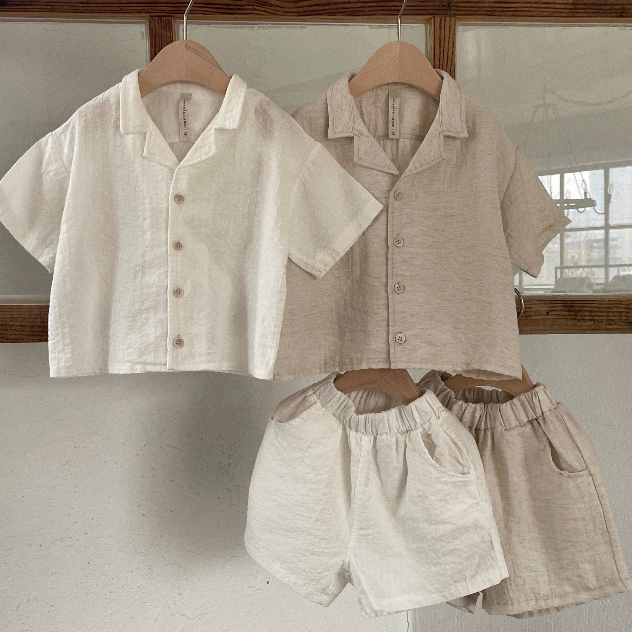 La Camel Set Rosewell Shirt + Shorts Set (Natural)