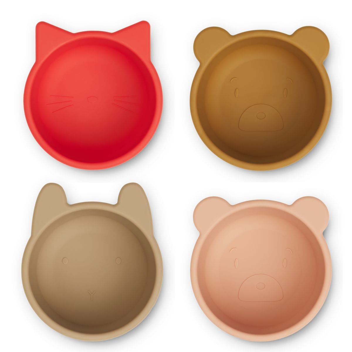 Liewood 4 Pack Bowls Liewood Malene Silicone Bowls 4-Pack (Apple Red/ Tuscany Rose Multi Mix)