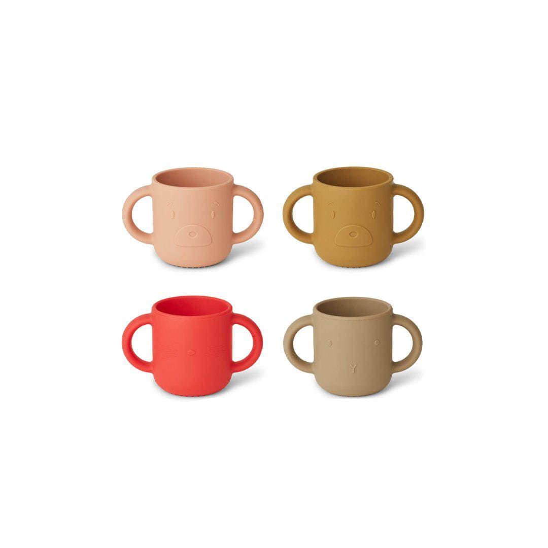Liewood Cup Liewood Gene Cup 4-pack (Apple Red/Tuscany Rose)