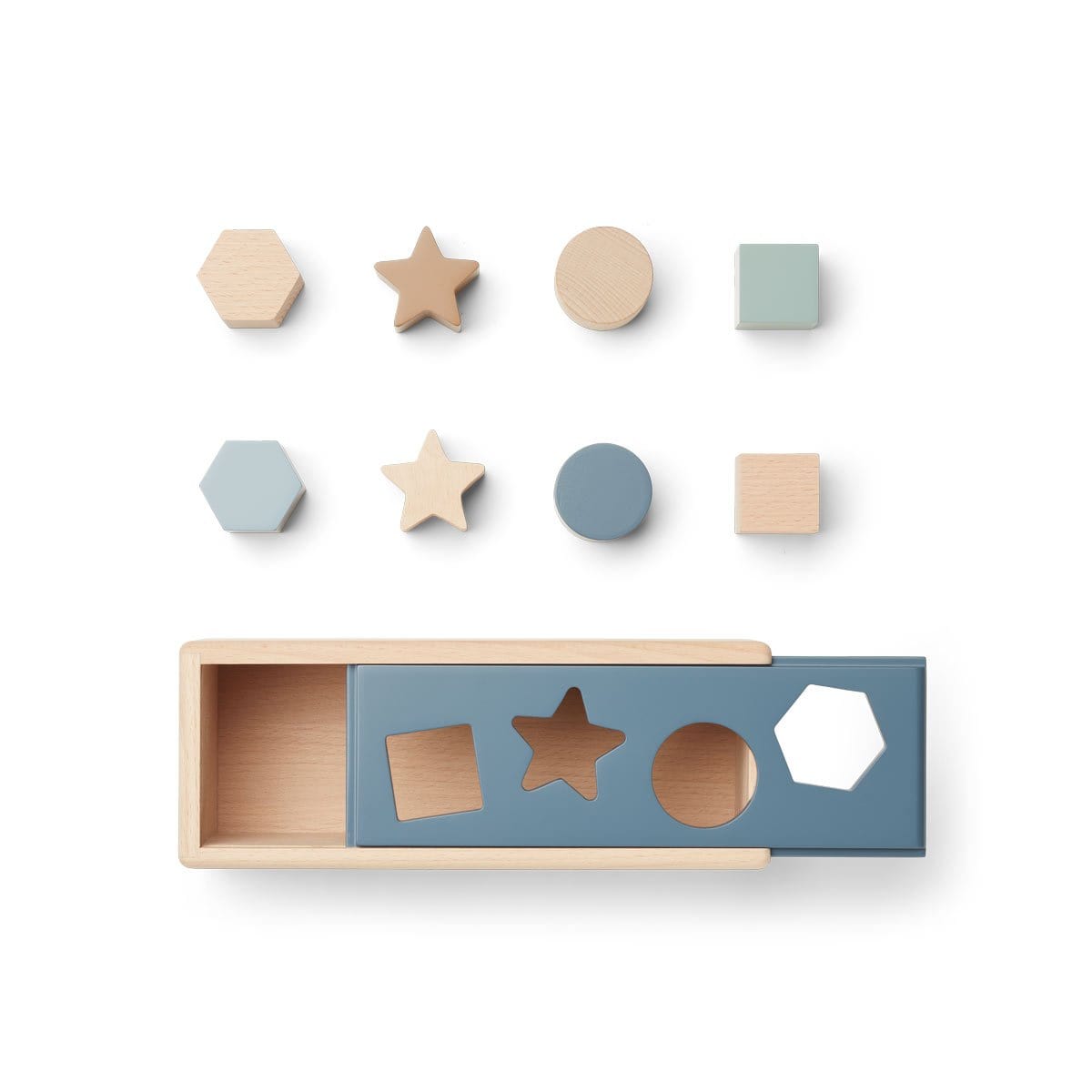 Liewood Sorting toys Liewood Midas Geometric Puzzle Box (Whale Blue Multi Mix)