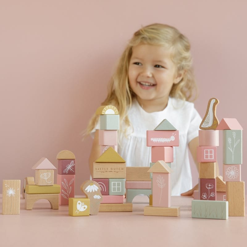 Little Dutch Blocks Little Dutch Wooden Building Blocks (Pink)