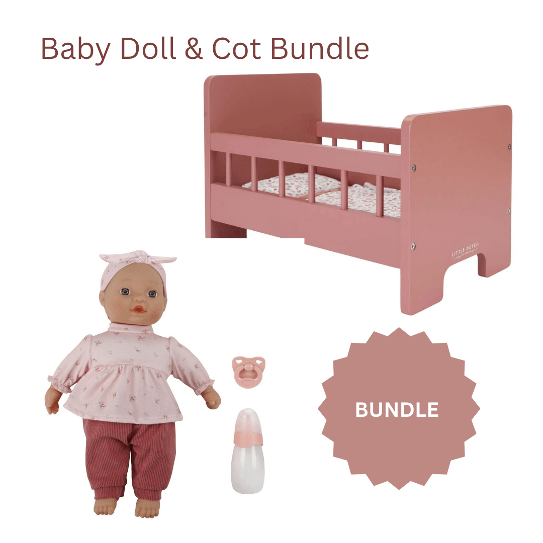 Little Dutch Doll & Cot Bundle Little Dutch Baby Doll Lily and Cot Bundle
