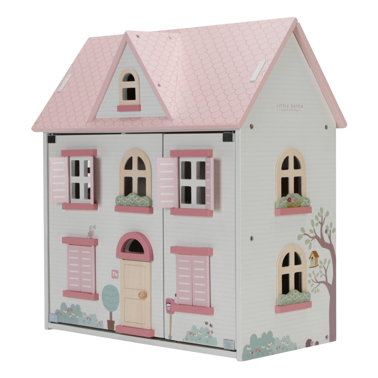 Little Dutch Doll House Little Dutch Pink & White Wooden Doll House with Furniture